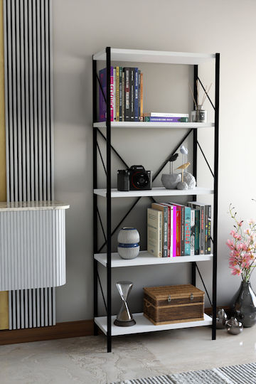 Weißes Bücherregal 60x25x150cm