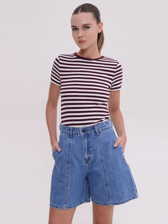 Women's Jean Bermuda Mid Blue