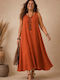 Sommer Midi Damenkleid Rust