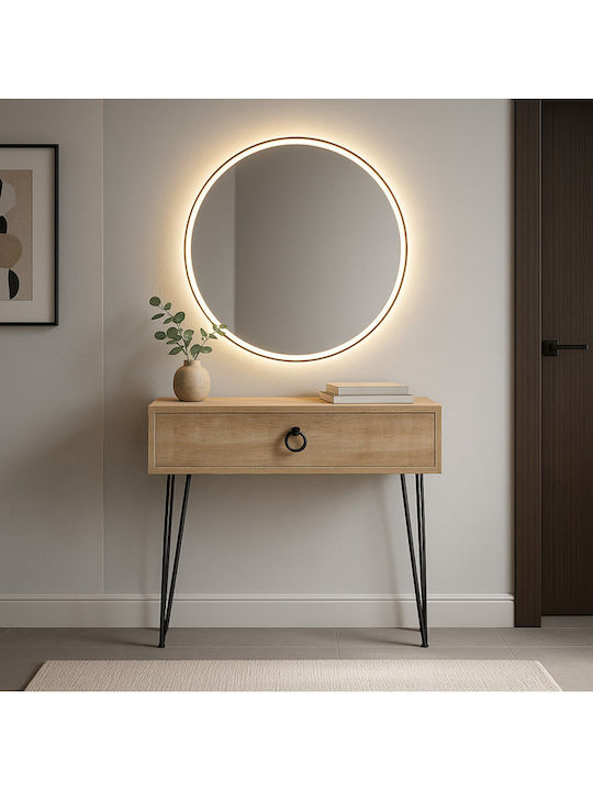 Metal Console Table Brown L80xW70xH70cm