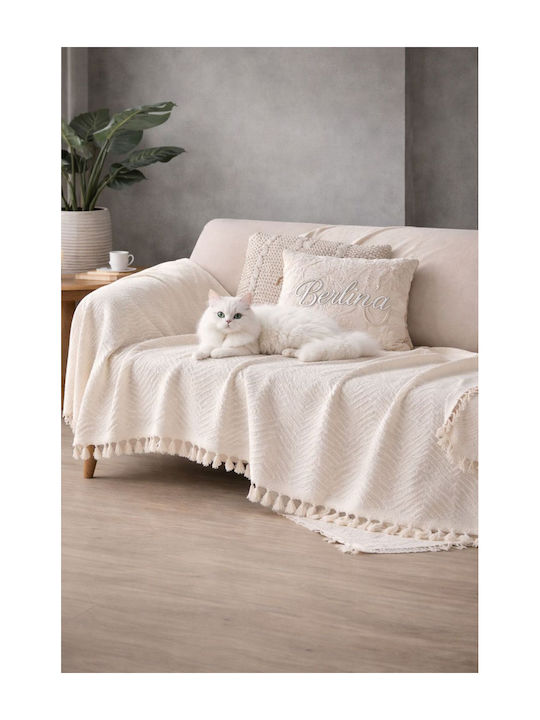 SteweHome Decken & Couchdecken Sesselüberwurf 180x215cm Ecru