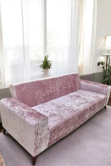 SteweHome Velvet Sofa Throw 2 Seater 180x230cm Pink