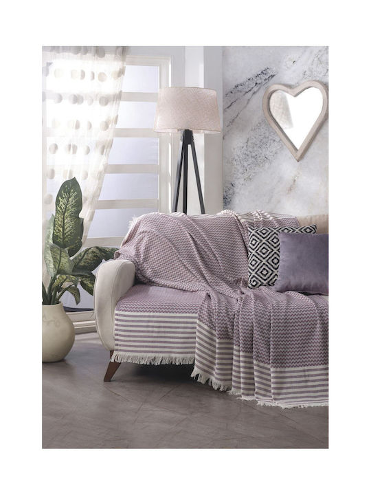 SteweHome Armchair Throw 180x200cm Purple