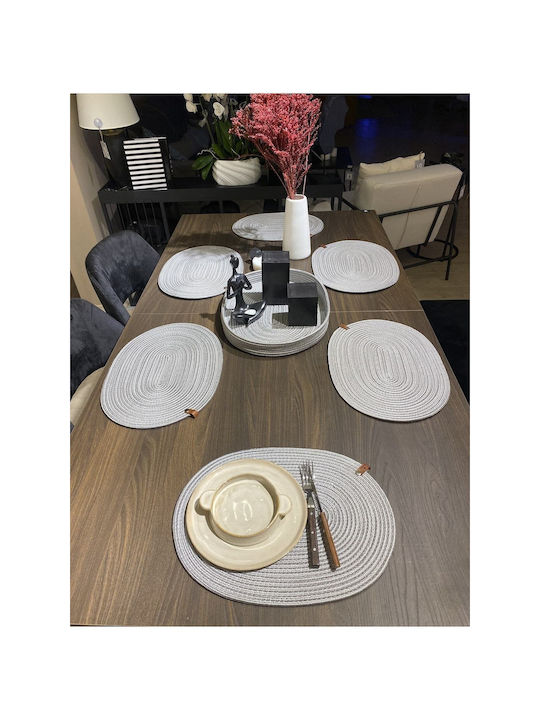 SteweHome Wicker Gray Placemats 40x30cm 7 Pieces