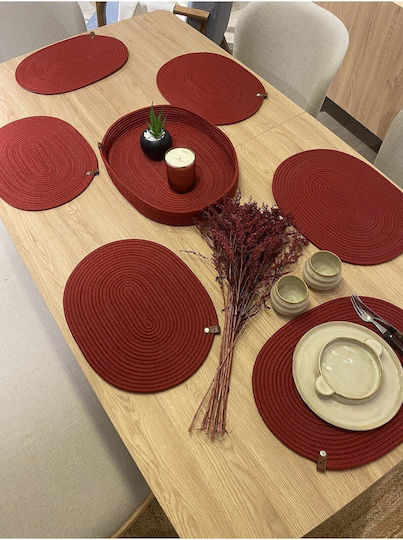 SteweHome Tischsets Korbweide Rote 40x30cm 7 Stück