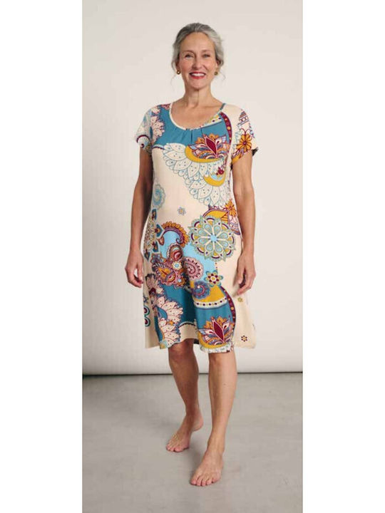 Muydemi Summer Women's Nightgown Ecru/Raf