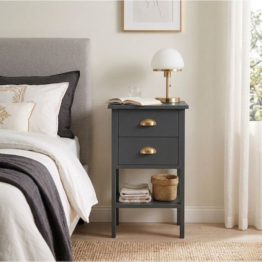 Wooden Gold Bedside Table 40x35x70cm