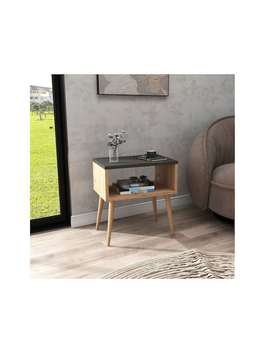 SteweHome Nachttisch Aus Holz Grau 45x29x60cm