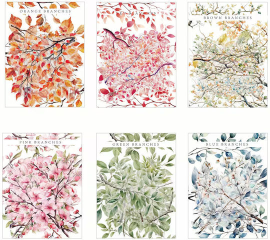 Mini Transfer Rub On Zweige Set 6 Designs