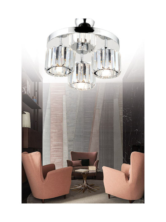 SteweHome Silver Pendant Ceiling Light with E27 Socket 30x60x20cm