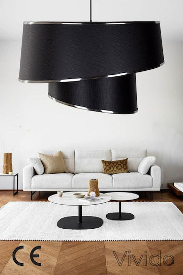 SteweHome Black Pendant Ceiling Light 35x25x35cm