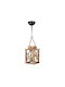 SteweHome Adjustable Brown Ceiling Light with Rope for 20 E27 Bulbs 30x60x20cm