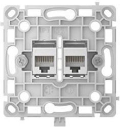 Double Lan Socket Ajax Outlet Core Ethernet White Soc.022