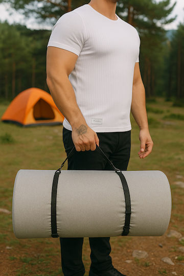 SteweHome Ημίδιπλο Υπόστρωμα Camping 190x90cm Πάχους 7cm Γκρι