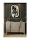 Wooden Sideboard with Mirror Brown 120x32x75cm