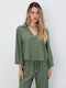 Long Sleeve Women's Shirt Khaki