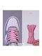 Shoelaces For Sports Shoes Oval Pink 120 Cm