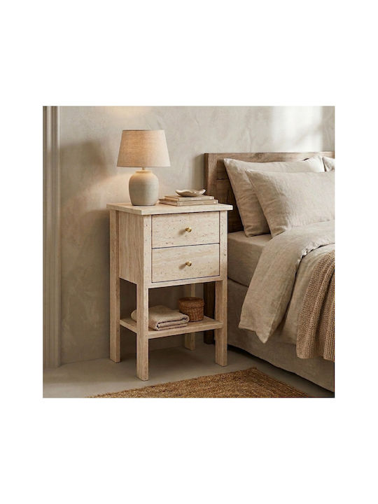 Wooden Gold Bedside Table 40x35x70cm