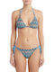 Set Bikini Τριγωνάκι Animal Print Gold Zebra Γαλάζιο