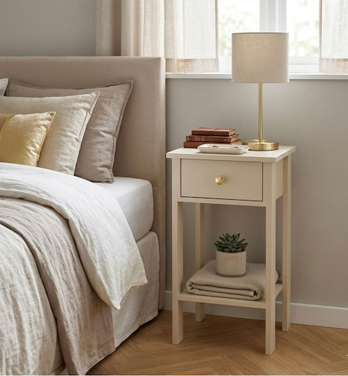 Metallic Gold Bedside Table 40x35x70cm