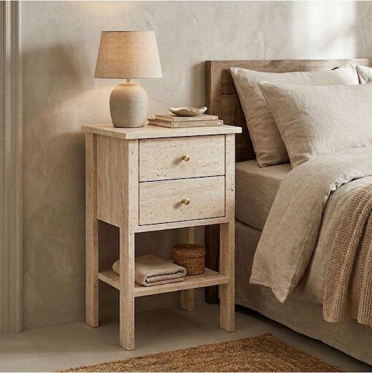 SteweHome Nachttisch Holz Gold 40x35x70cm