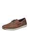 Leather Men's Moccasins In Tabac Brown Colour