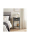 Metallic Gray Bedside Table 40x35x70cm