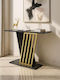 Wooden Gold Console L90xW60xH77cm