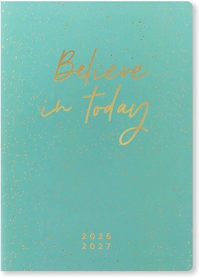 Academic Diary Letts Inspire 2026-2027 Daily A5 Multilanguage Believe In Today Turquoise 27-031395