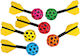 Beach Racket Floating Ball On Water 6 Colors Φ7x20.5cm