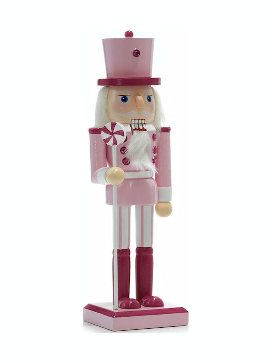 General Trade Christmas Nutcracker Wooden Pink Height 25cm
