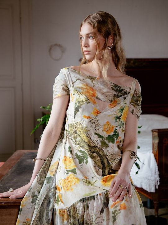 Sommer Maxi Abendkleid Mit Blumenmuster