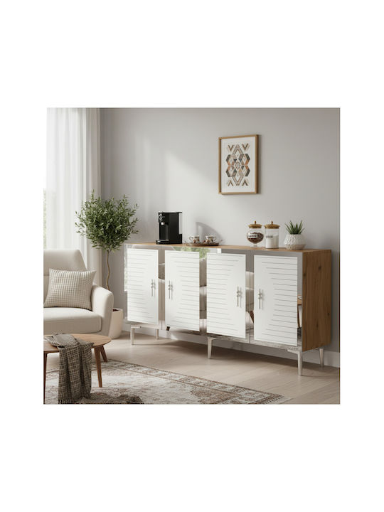 Wooden Sideboard Gold 150x32x75cm