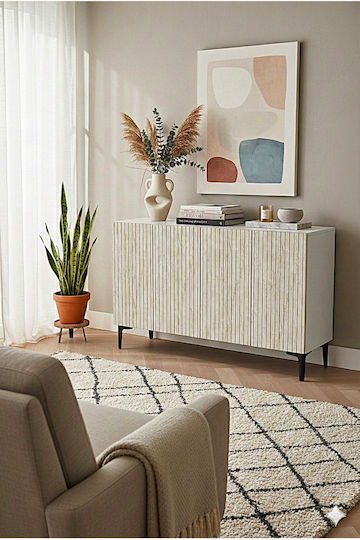 SteweHome Sideboard Holz 120x32x75cm Mehrfarbig
