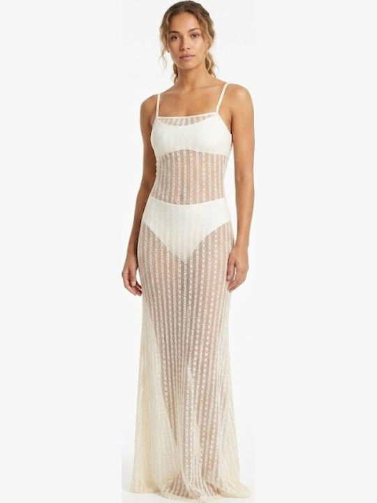 Soccus Damen Maxi Strandkleid Beige