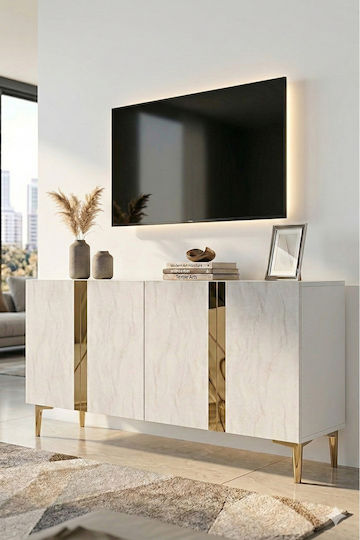 Bufet Din Lemn Alb 120x32x75cm