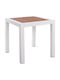 Table for Small Outdoor Spaces Aluminum White/Walnut 45x45x45cm