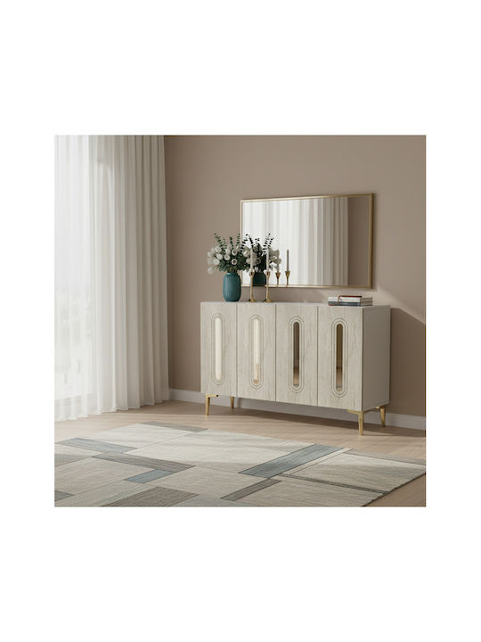 SteweHome Sideboard Holz 120x32x75cm Mehrfarbig