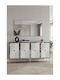 SteweHome Sideboard Holz 150x32x75cm Weiß