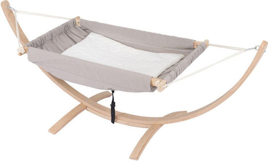 SteweHome Babywiege mit Matratze und Rädern Grau