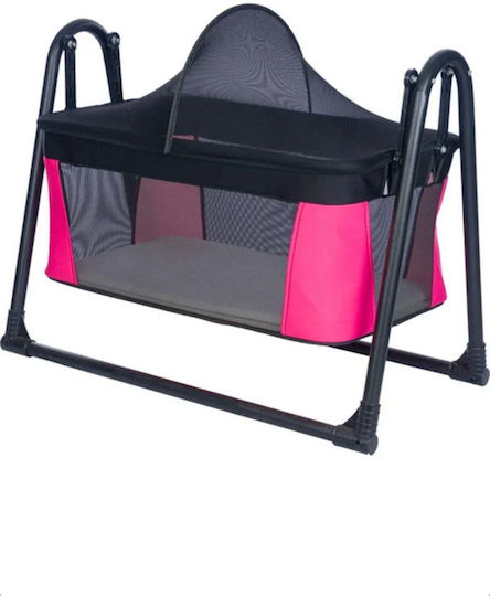 SteweHome Babywiege mit Matratze und Rädern Rosa