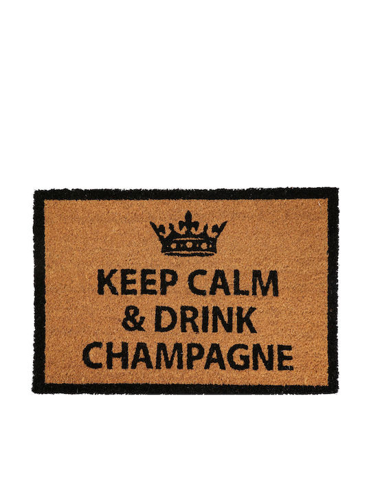 MRShome Πατάκι Εισόδου ''keep Calm & Drink Χρυσό 40x60εκ.