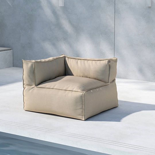 Spitishop Sitzsack Sofa Wasserdicht Rambo Corner Beiges 105x105x75cm