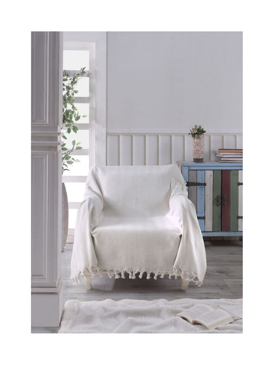 SteweHome Knitted Armchair Throw 160x160cm Natural