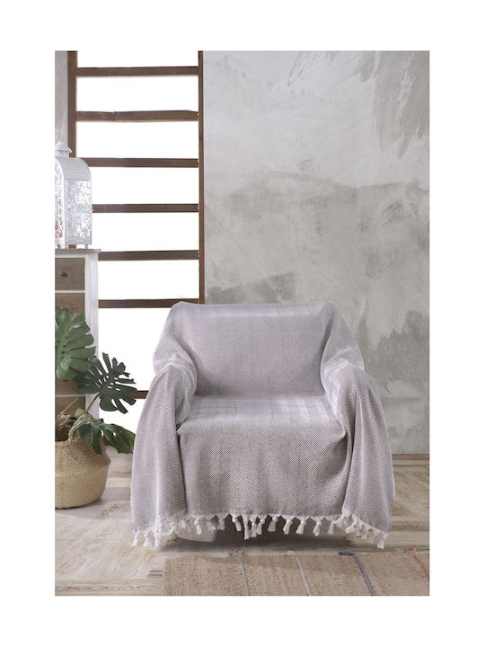 SteweHome Knitted Armchair Throw 160x160cm Natural