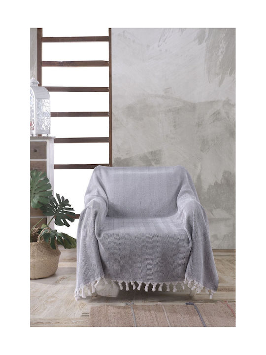 SteweHome Knitted Armchair Throw 160x160cm Natural