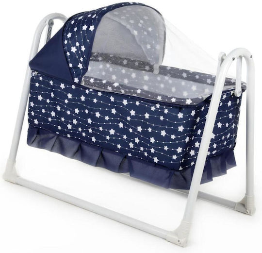 SteweHome Blue Baby Crib with Mattress