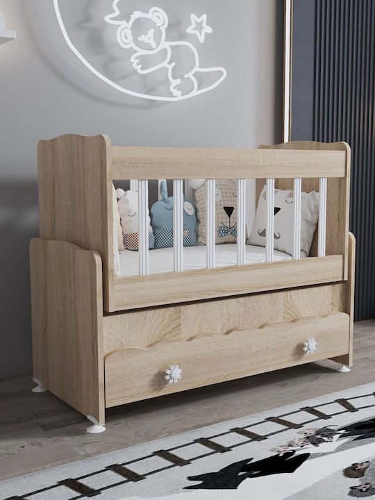 SteweHome Babybett Beige mit Matratze & Schublade