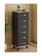 SteweHome Kommode Schlafzimmer Holz mit 6 Schubladen Graue 45x36x132cm