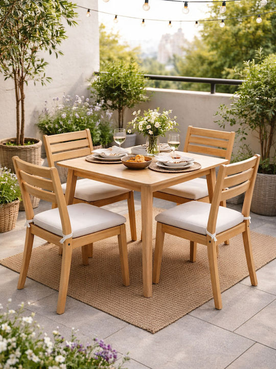 SteweHome Quadratischer Esszimmer- und Küchentisch Aus Holzschatten Eiche 80x80x74,5cm